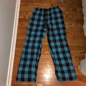 Black and blue checkered volleyball pj pants